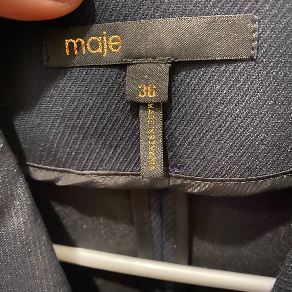 Maje pleated navy mini dress size 36 US small - Picture 4 of 4